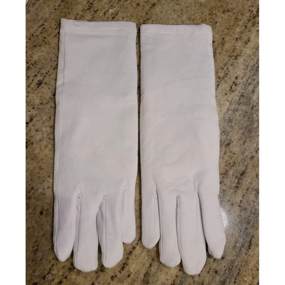 2 Pair New! Womens Size L/XL White Stretch Grip Lined Costume Uniform Gloves
